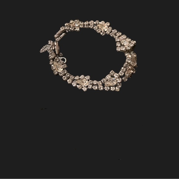 Vintage Kramer New York Signed Art Deco Rhinestone Necklace Matching Bracelet - Picture 3 of 6